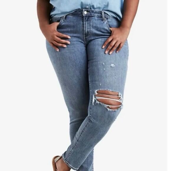 Levi’s 711  Outta Time skinny distressed jeans lightwash women's plus size 20w - Picture 1 of 10